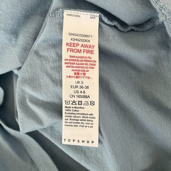 Topshop Wild Heart Cropped T-shirt Blue Size Small Short sleeve - Picture 9 of 10